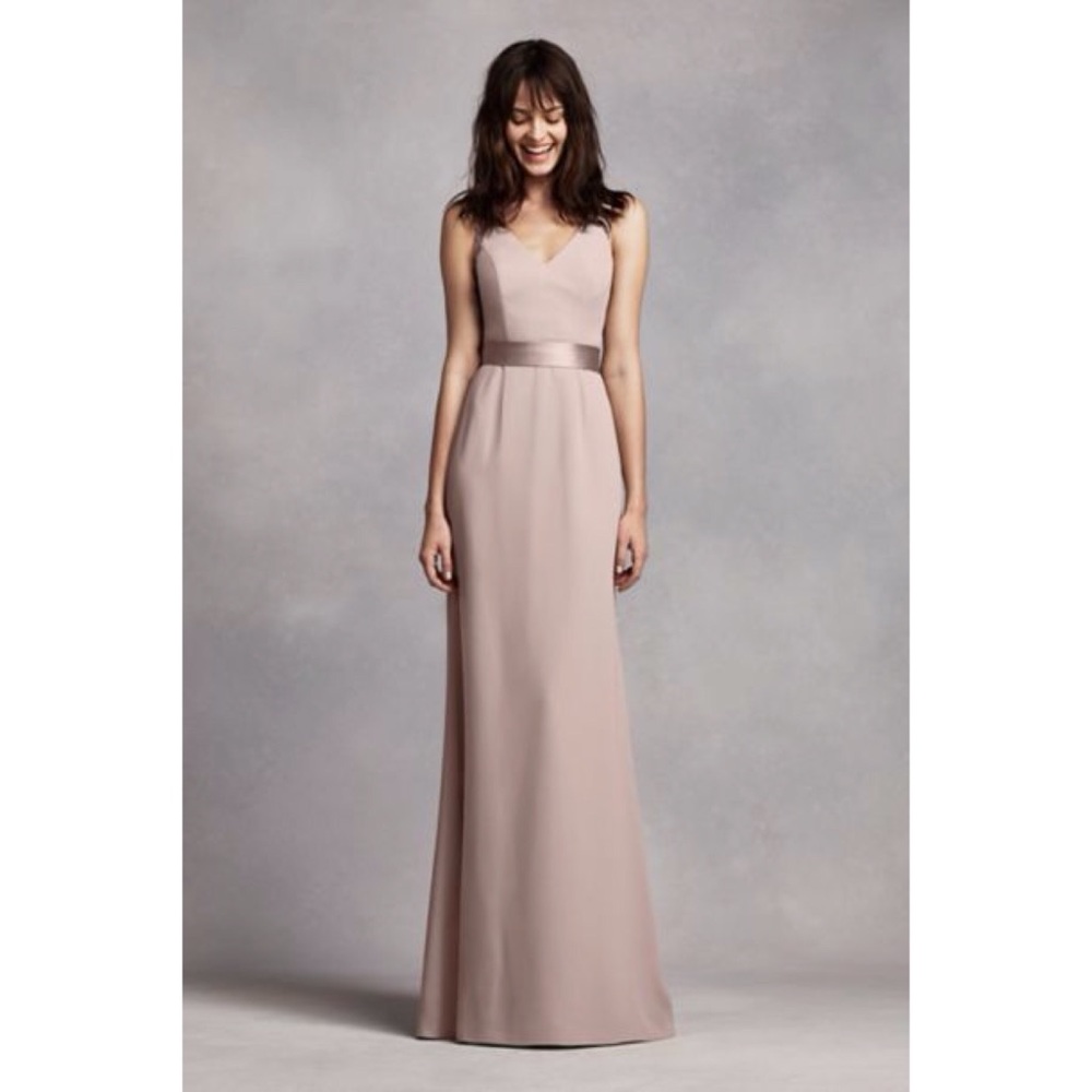 Long Vera Wang Dress in Taupe
